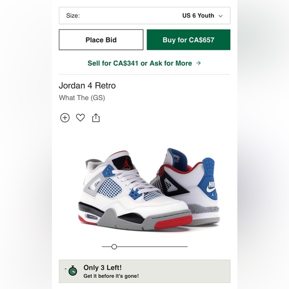 JORDAN 4 Retro What The (GS) - Picture 2 of 16